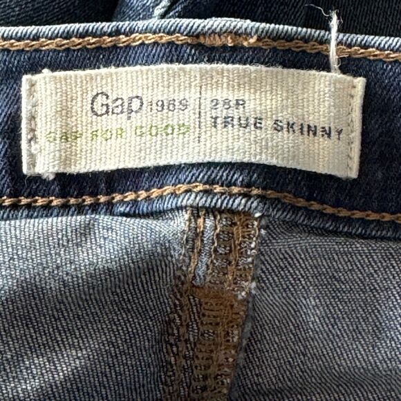 Gap SZ 28R True Skinny Jeans Low-Rise Stretch Pockets Medium Wash Blue Womens - Picture 7 of 11